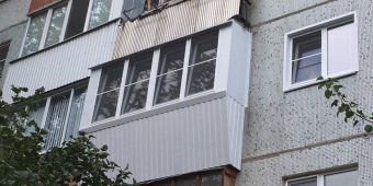 Вынос балконной рамы вперед 